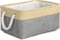 TheWarmHome Decorative Basket Rectangular Fabric Storage Bin Organizer Basket with Handles for