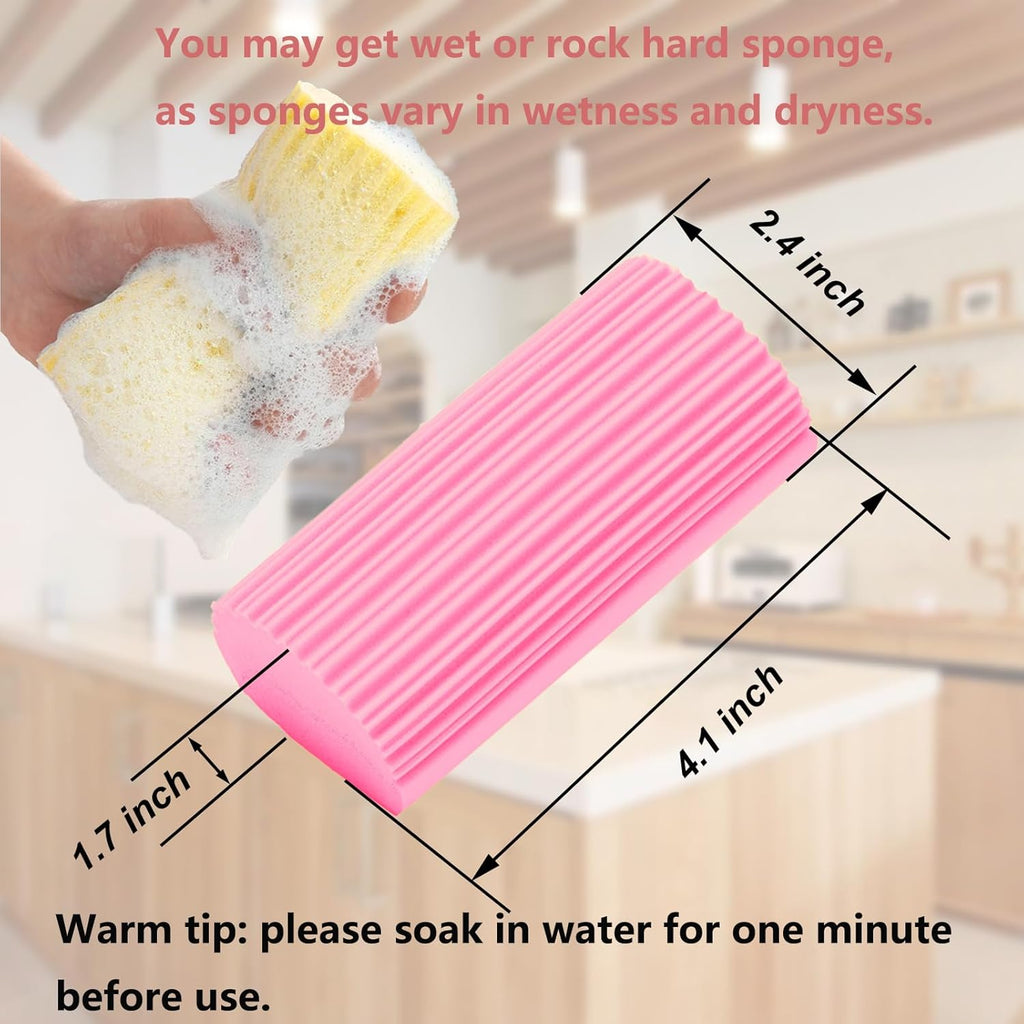 6-Pack Damp Clean Duster Sponge,Magic Sponge Eraser for Housekeeping,Reusable Cleaning Sponge for