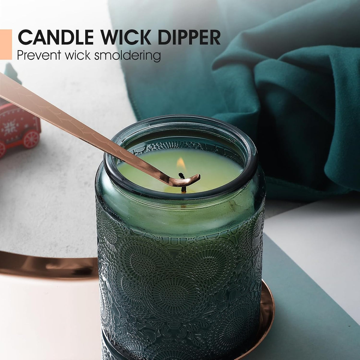 PATOISE 4 in 1 Candle Accessory Set, Candle Wick Trimmer Cutter Mini, Candle Snuffer, Candle Wick
