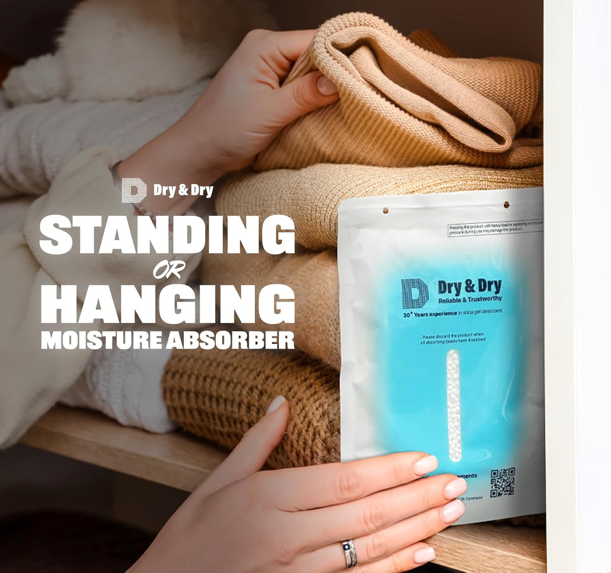 Dry & Dry 50 Packs Hybrid Moisture Absorbers & Musty Odor Eliminator Dehumidifier to Control Excess