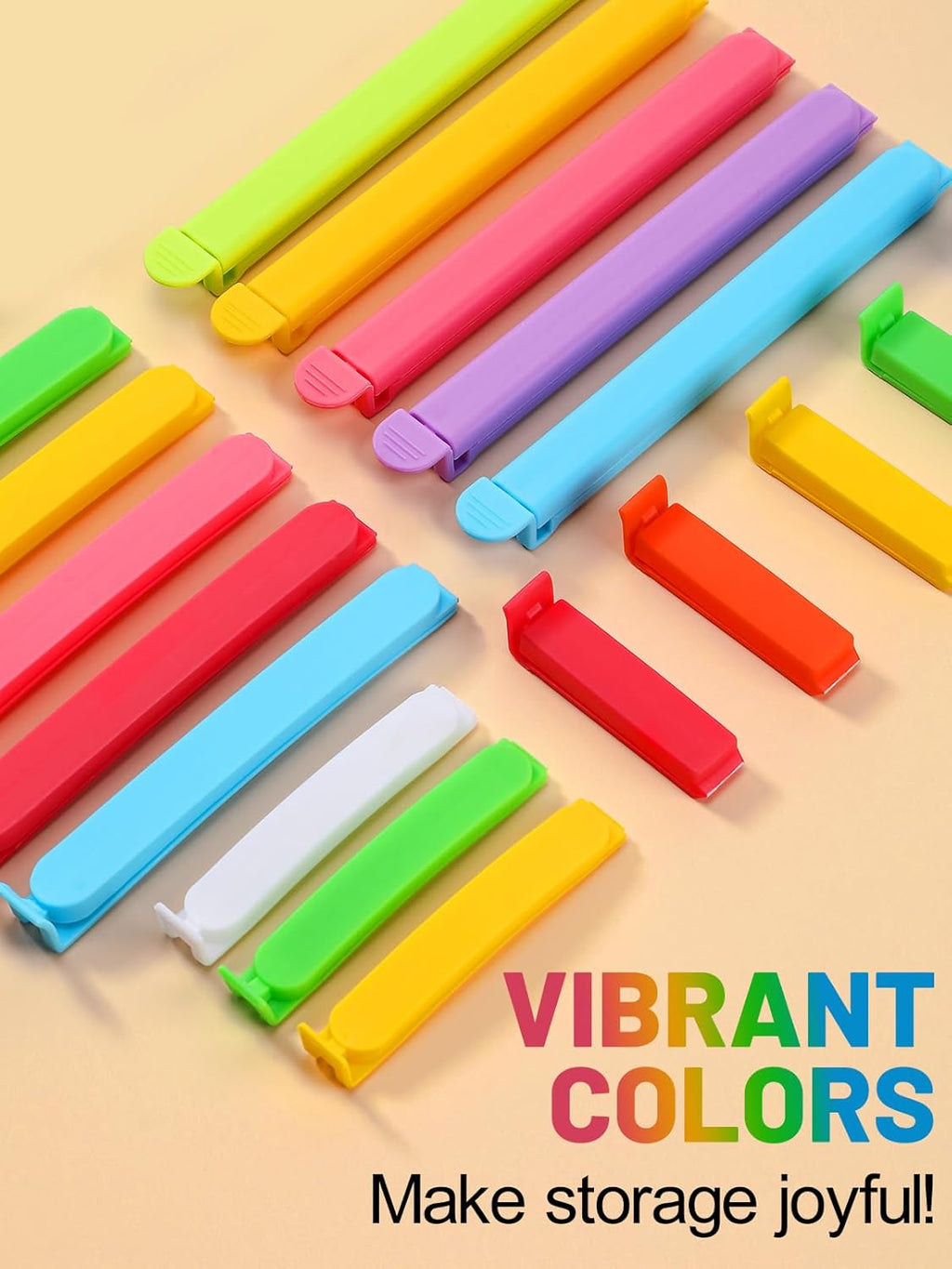 60 PCS Colorful Chip Clips - 4 Sizes Good Sealing Bag Clips for Food Snack Storage, Keeps Coffee