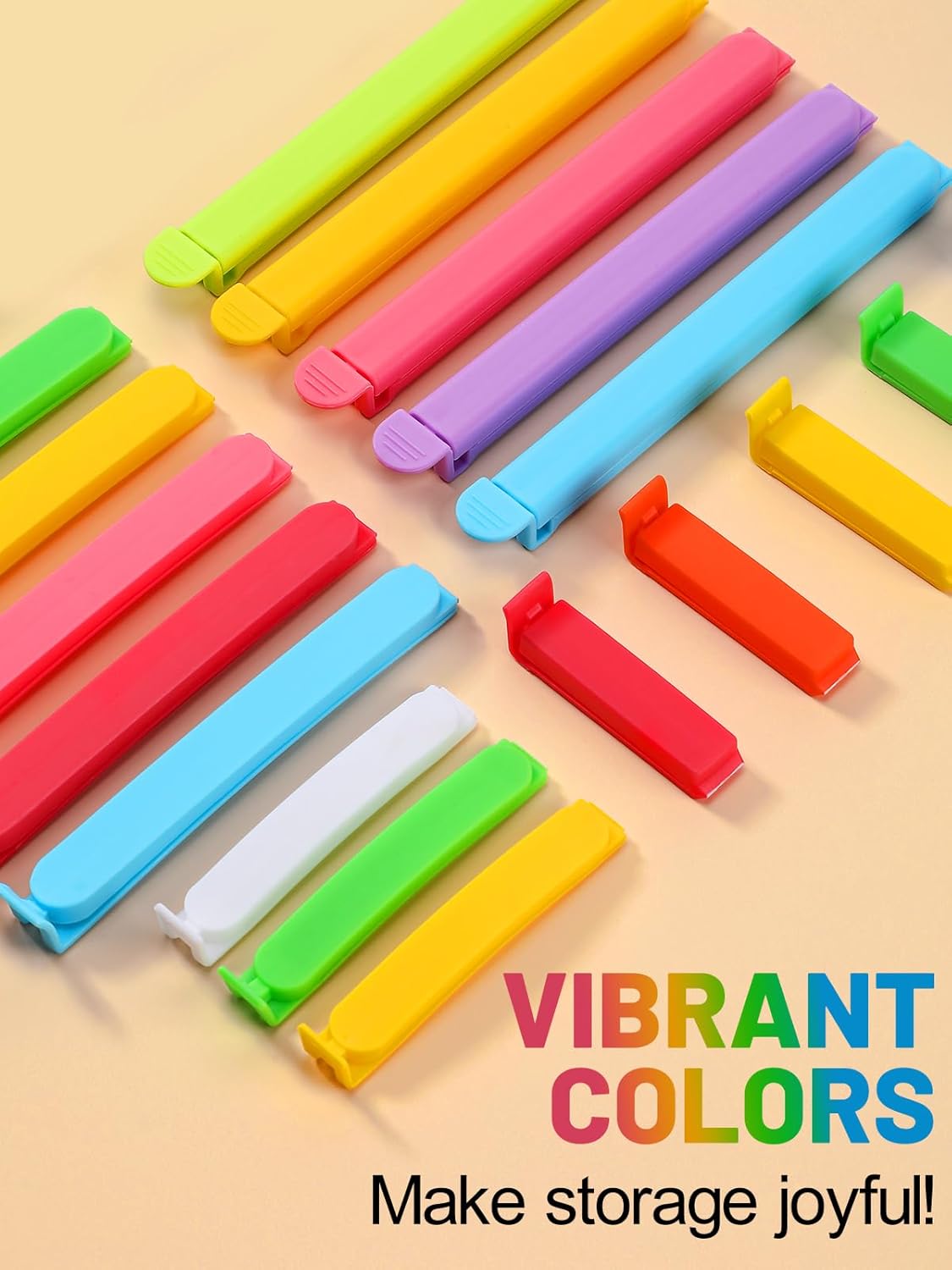 38 PCS Colorful Chip Clips - 4 Sizes Good Sealing Bag Clips for Food Snack Storage, Keeps Coffee