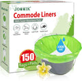 Bedside Commode Liners, 150 Bags + 150 Pads for Bedside Toilet Chair Bucket, Super Absorbent