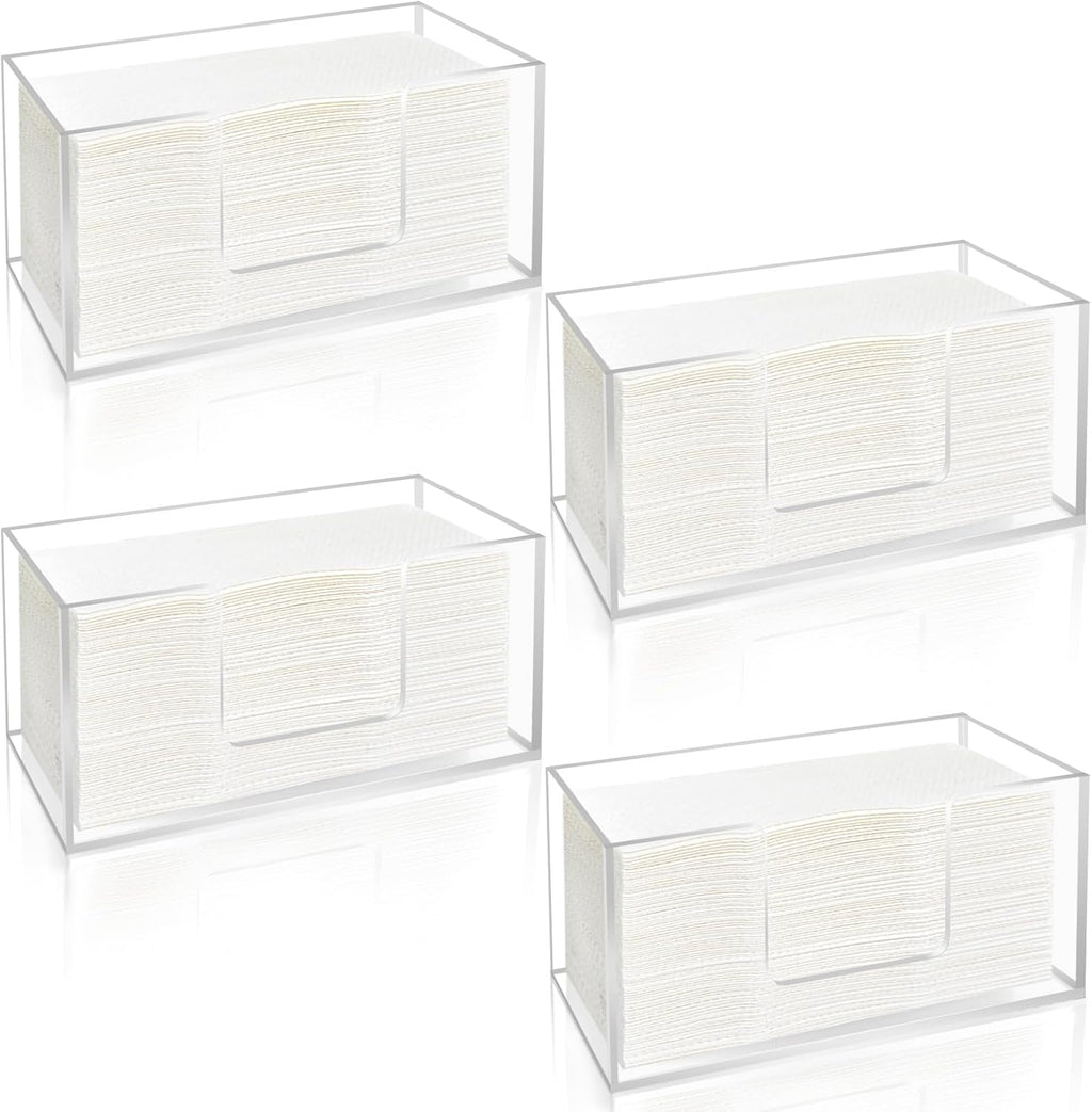 4Pack Acrylic Paper Towel Dispenser, Napkin Holder for Bathroom, Kitchen & Countertop – Paper Towel