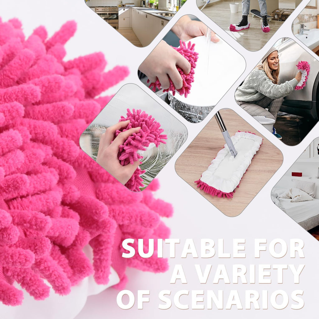 8 Pcs Mop Slippers Socks Floor Cleaning,Microfiber Shoe Covers dust Washable Reusable for Woman Man
