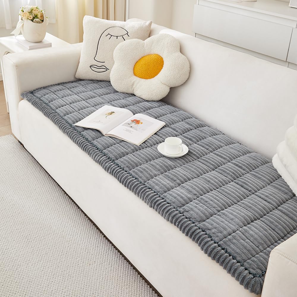 Couch Cover for Dogs Washable, Fuzzy Pet Couch Covers for 2 Cushion Sofa Pet Friendly, Non Slip