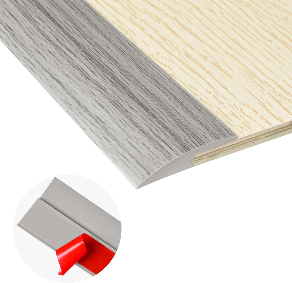 20Ft Carpet Floor Transition Strip, Self Adhesive Floor Edging Trim Strip, PVC Threshold Cover for