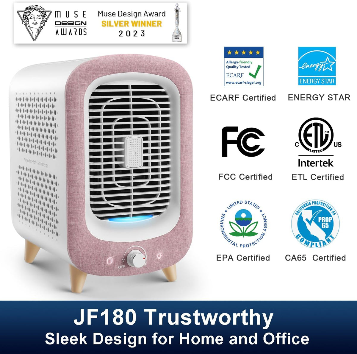 Jafanda Air Purifier for Home Bedroom 780sq ft, HEPA & Activated Carbon, Air Cleaner with Fragrance
