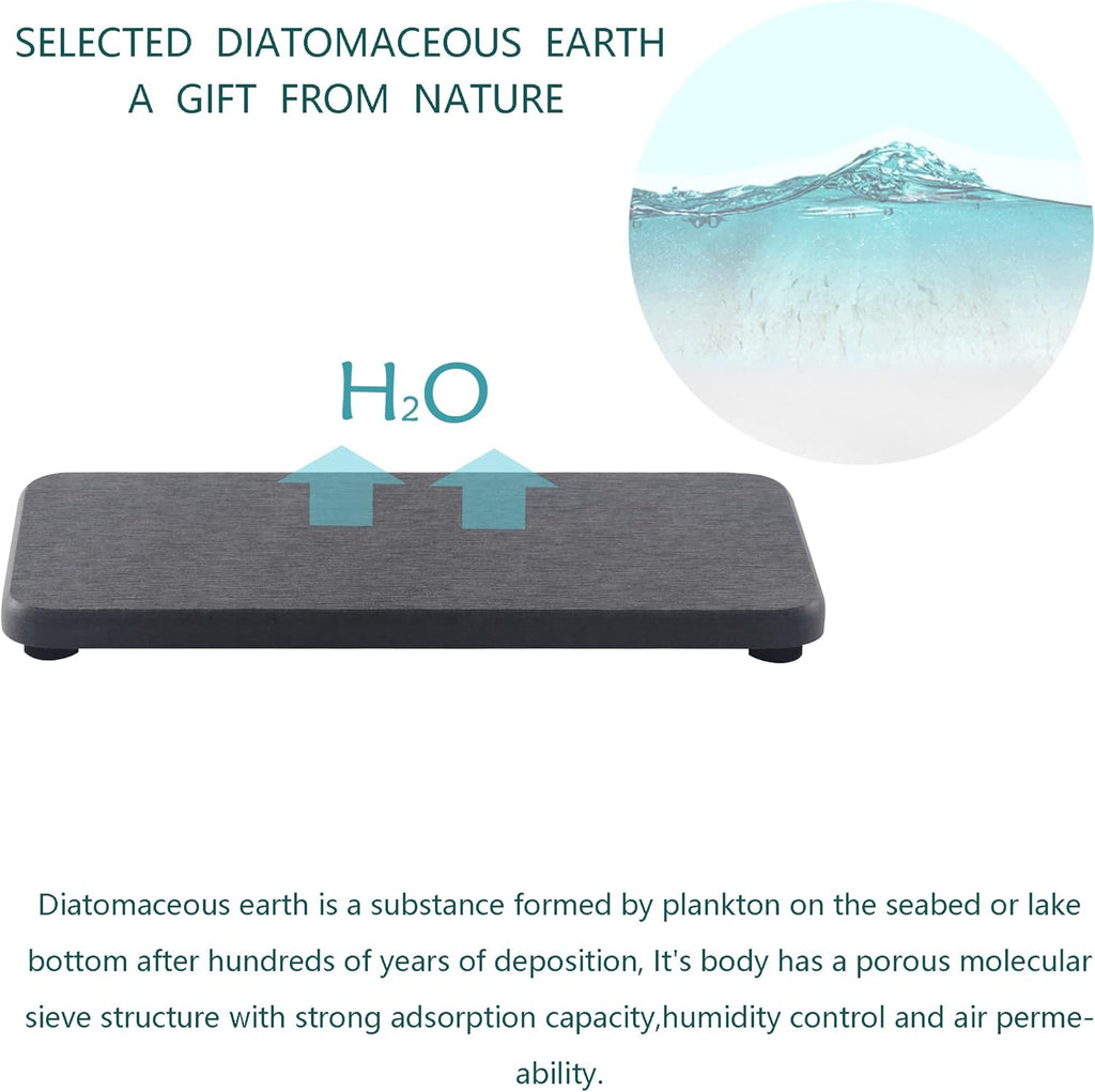 2 Pcs Water Absorbing Stone Trays, Kitchen/Bathroom Sink Soap Dish, Diatomite Tray Used for Hand