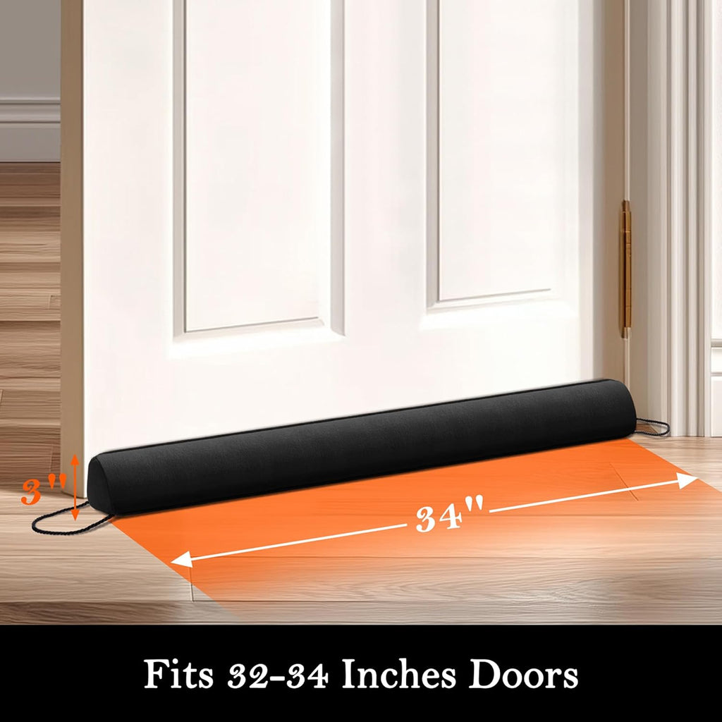 Sunolga 34" Door Draft Stopper Blocks Hot and Cold Air with Removable Washable Cover for Gaps Up to