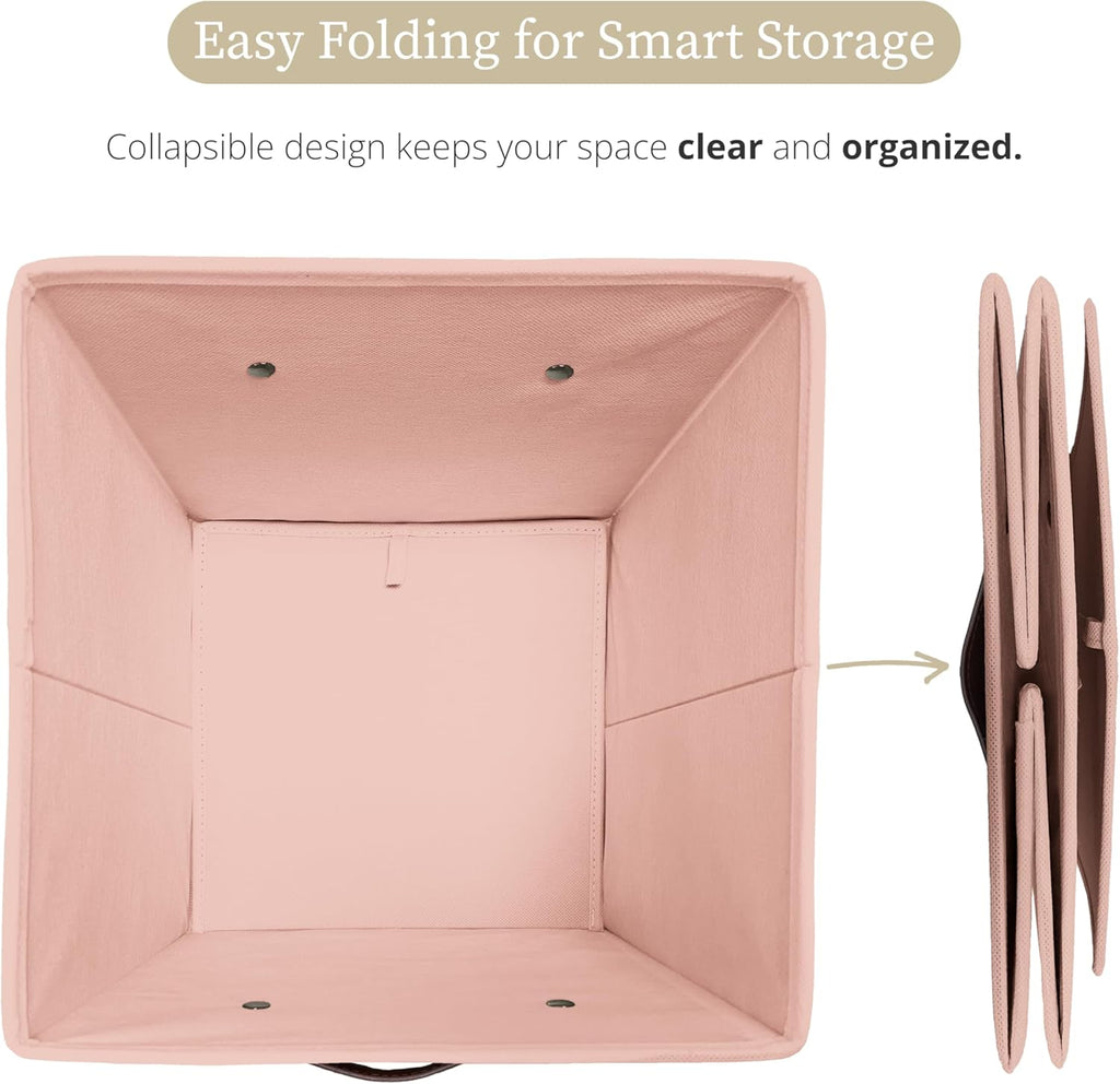 DECOMOMO Storage Cubes, 13x13x13 Storage Cube Bins with Labels, Fabric Organizer Bins (13" / 6pcs