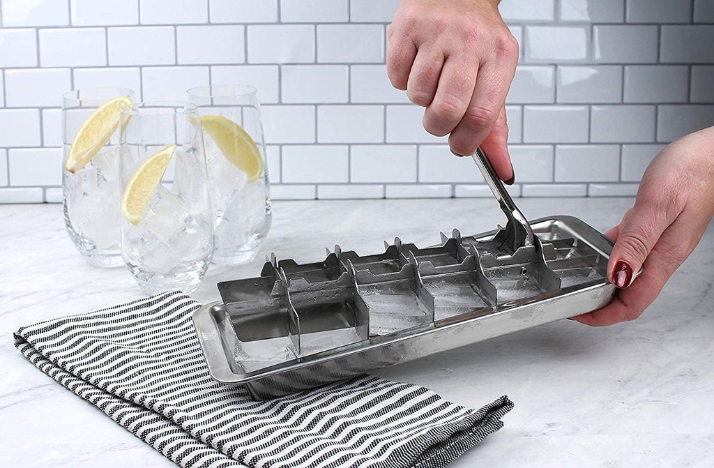 Vintage Inspired Ice Cube Tray | 18/8 Stainless Steel | 18 Slot Ice Cube Tray | Easy Release