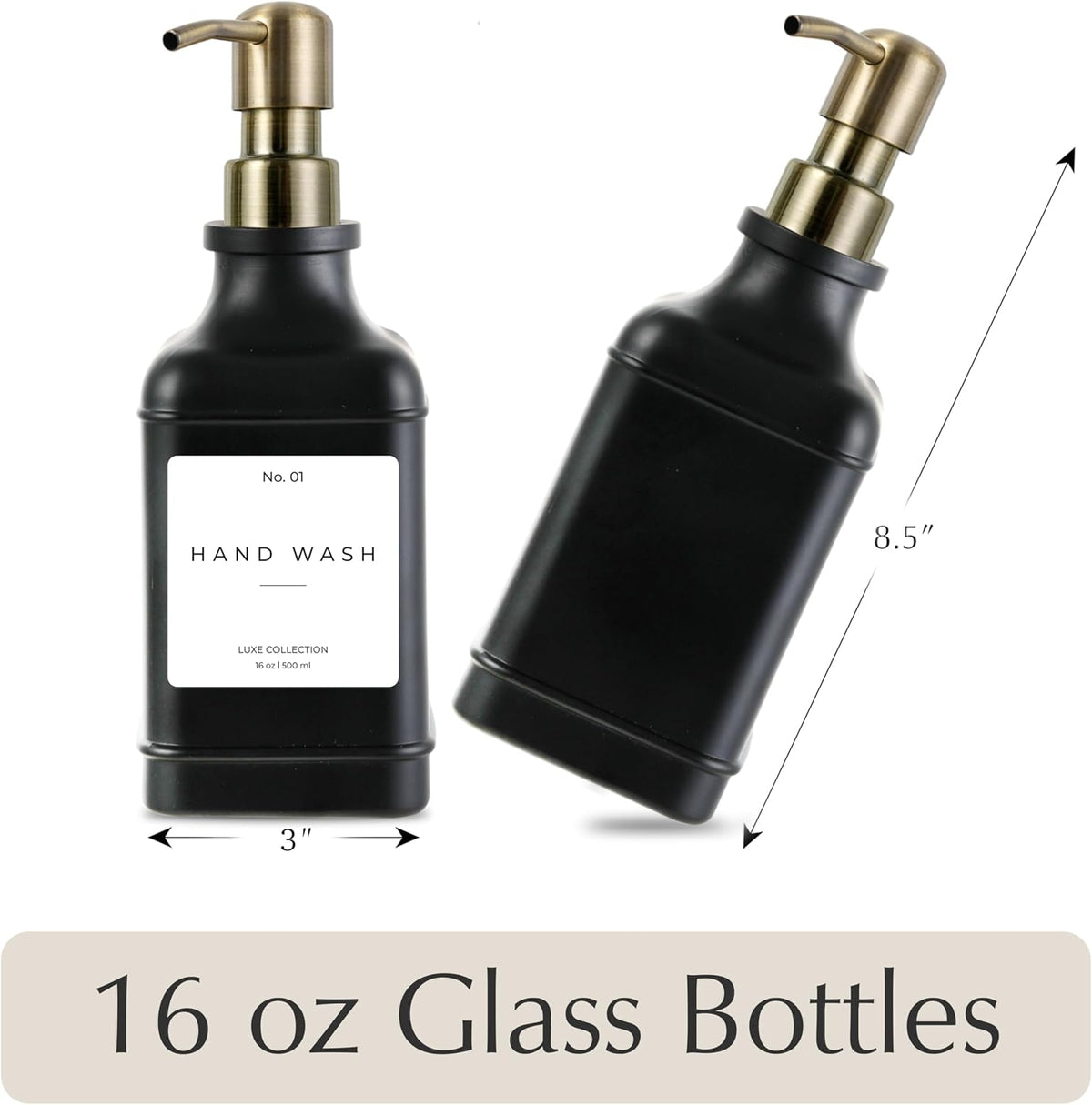 Emerson Essentials Soap Dispenser, Dish Soap Dispenser, Soap Bottle Bathroom Set, Hand Soap