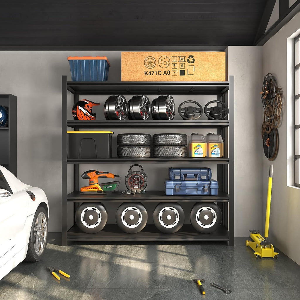 48.2" W Garage Shelving 3000LBS Storage Shelves Heavy Duty Garage Storage Shelves Adjustable 5 Tier