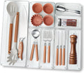 Criusia Utensil Drawer Organizer for Kitchen, 8 Pack Silverware Organizer Utensil Holder, Clear