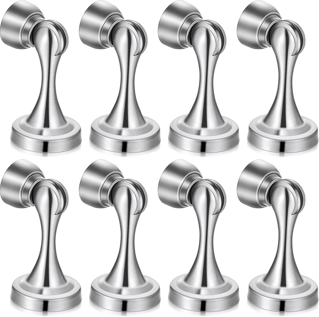 8 Pcs Magnetic Door Stoppers Stainless Steel Door Stops Magnetic Catch Holder with Screws for Wall