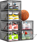 7 code Thicken & Sturdy Clear Shoe Storage Organizer with Magnetic Door, Stackable Boxes for