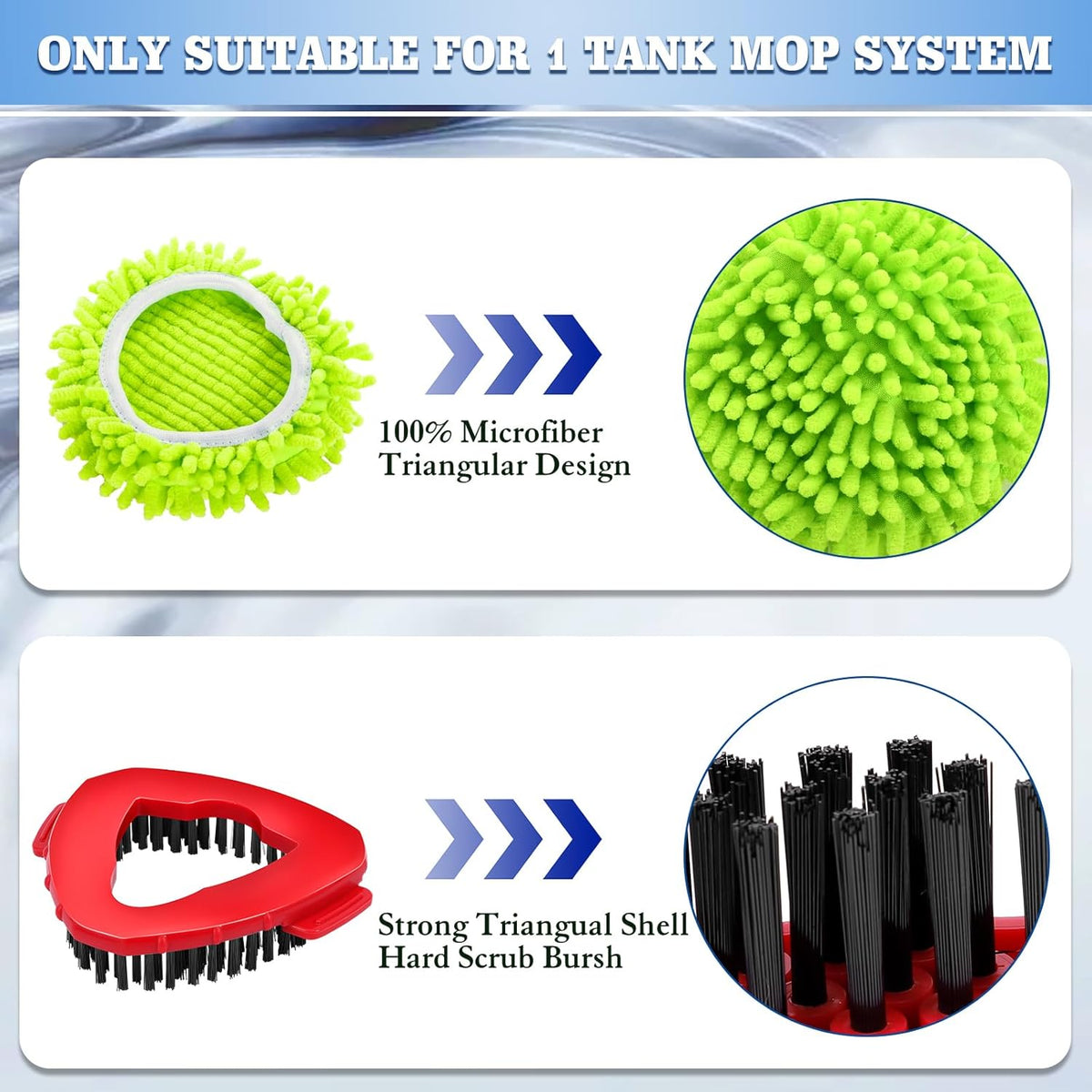 4 Pack Spin Mop Replacements Head Compatible for Oceda EasyWring 1-Tank System,Microfiber Spin Mop