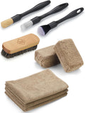 Fantasticlean 9PCS Car Interior Detailing Set, Microfiber Cloth & Applicator, Single-Head Detailing