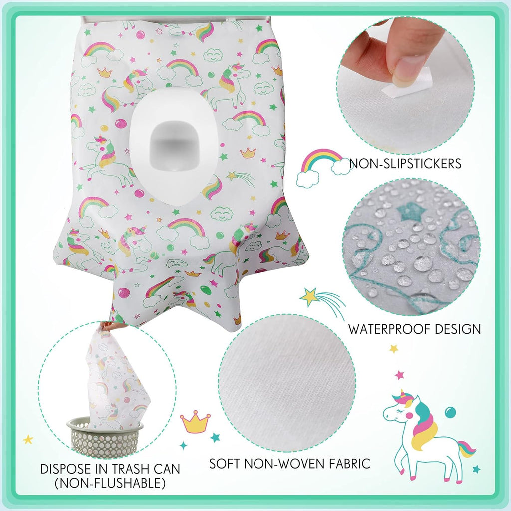 50 Packs Disposable Toilet Seat Covers Extra Large Individually Wrapped for Kids and Adults