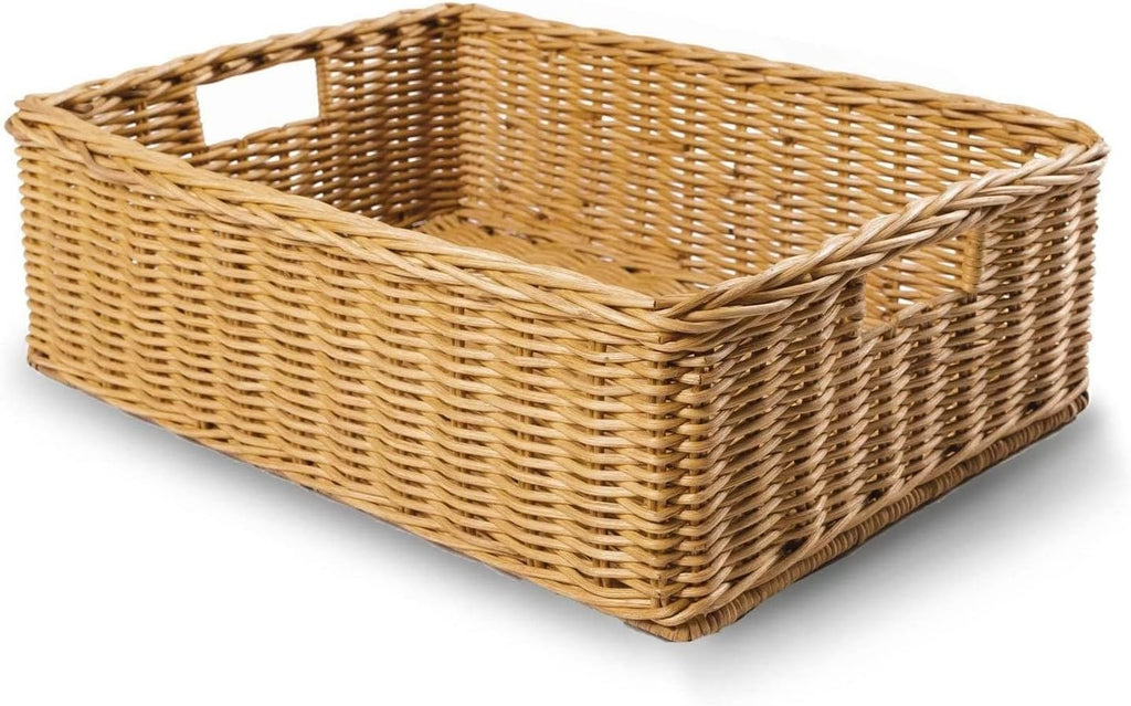 The Basket Lady Under The Bed/Basic Wicker Storage Basket, Medium, 20 in L x 14.5 in W x 6 in H