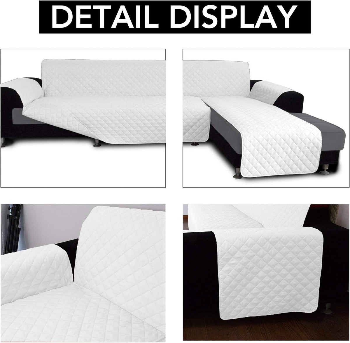 Easy-Going L Shape Sofa Slipcover - Sectional Couch Cover with Chaise & Reversible Sofa Cover for
