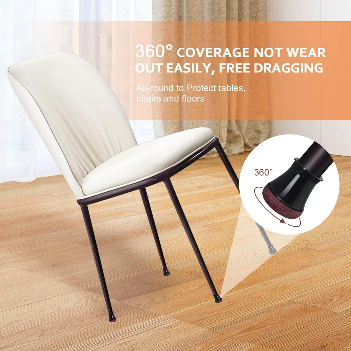 YOZON Small Chair Leg Floor Protectors for Hardwood Floors 32 Pack Felt Furniture Pads Silicone