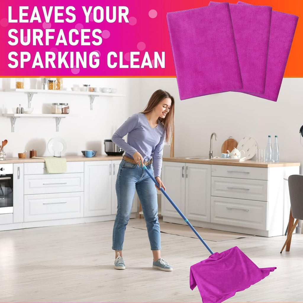 Newwiee 3 Pcs Extra Large Microfiber Cleaning Cloth 30" x 20" Washable Reusable Microfiber Towel