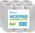 AIDEA Microfiber Cleaning Cloth 330 Sheets 6 Roll, Grey Microfiber Towels for Cars, Shop Towels