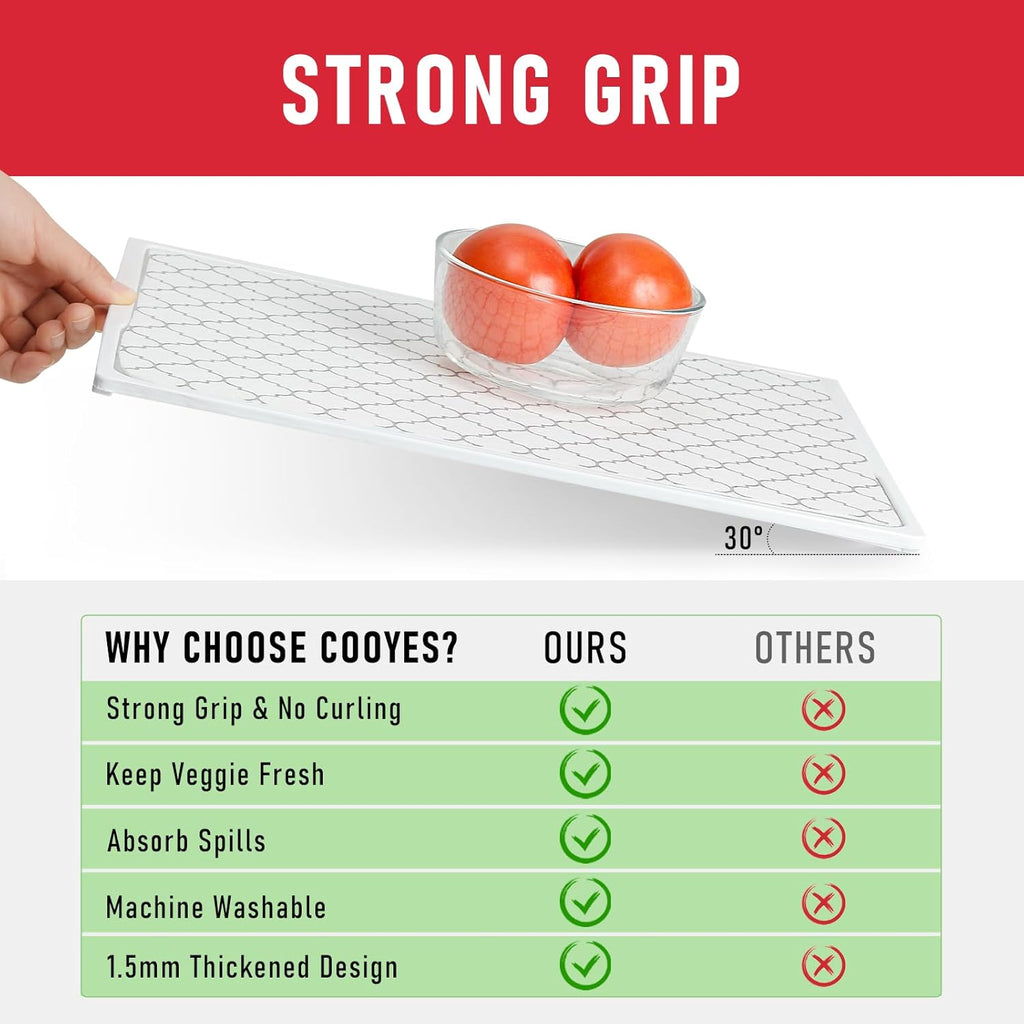 Cooyes Refrigerator Liners & Fresh mats for Fridge Drawer and Glass Shelves, Absorbent Cloth