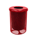 COATEDOUTDOORFURNITURE RFT-TXTRED Heavy Duty Round Trash Receptacle with Flat Top, Liner Included