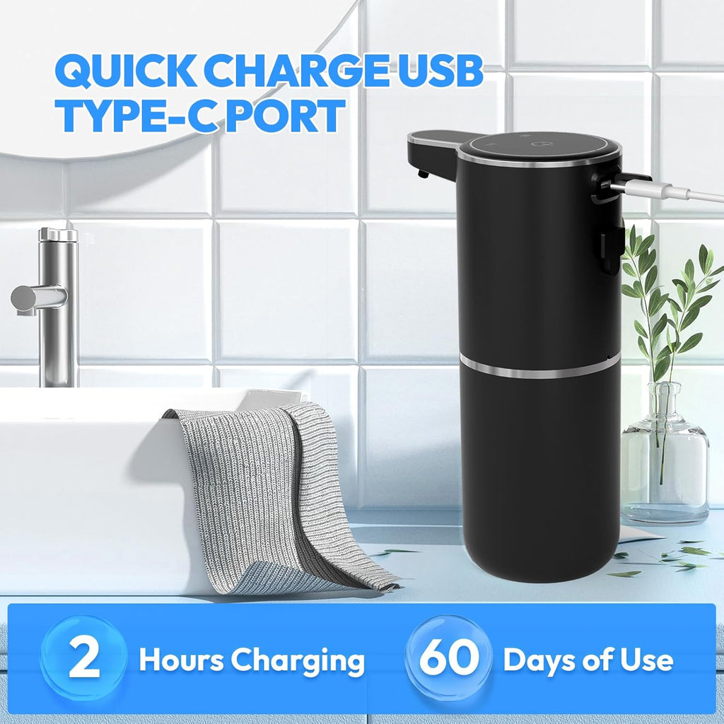 Automatic Foaming Soap Dispenser,Touchless Foam Soap Dispenser,12.8oz Rechargeabled Wall Mounted