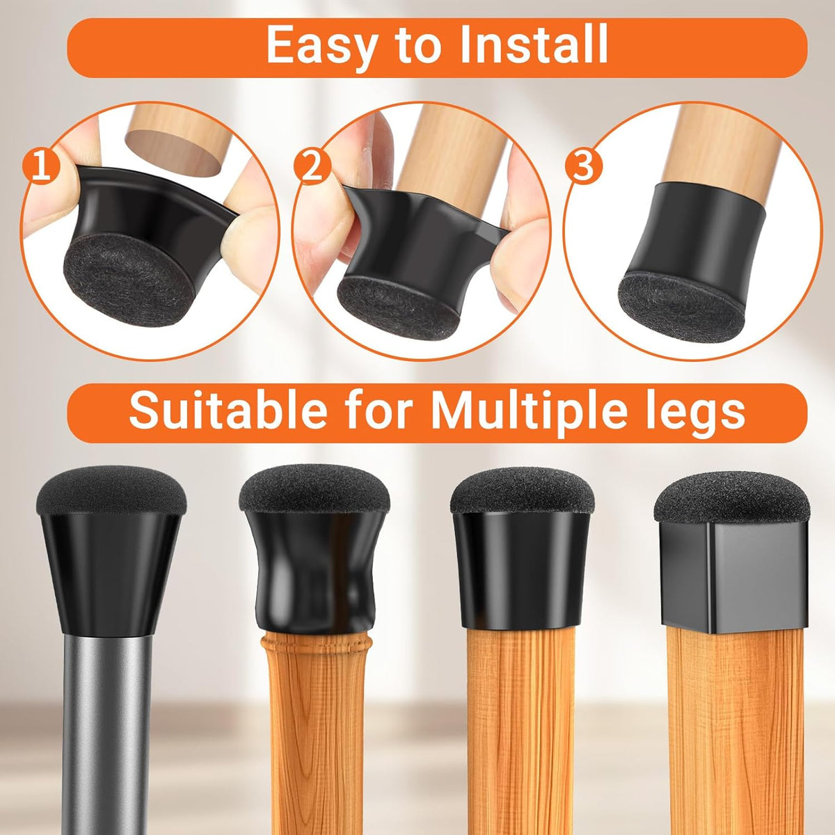 Chair Leg Floor Protectors Extra Small 24 Pcs,Silicone Chair Leg Protectors for Hardwood