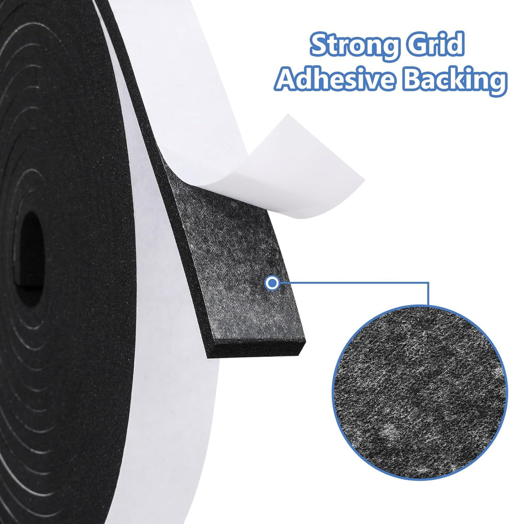 Weather Stripping Door Seal Strip- 2 Inch X 1/2 Inch X 10Feet, Strong Adhesive, Lightproof