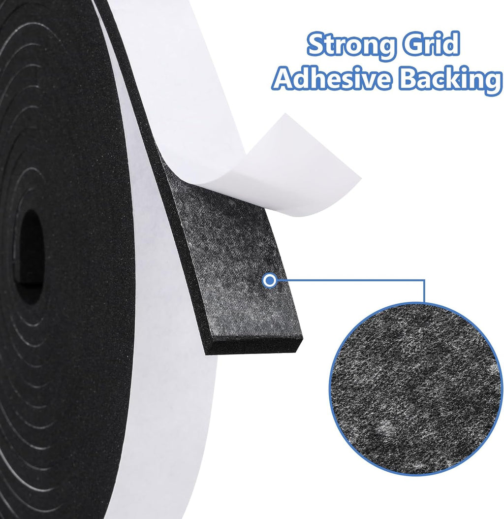 Weather Stripping Door Seal Strip (4/5 Inch X 1/16 Inch X 32Feet), Strong Adhesive, Lightproof