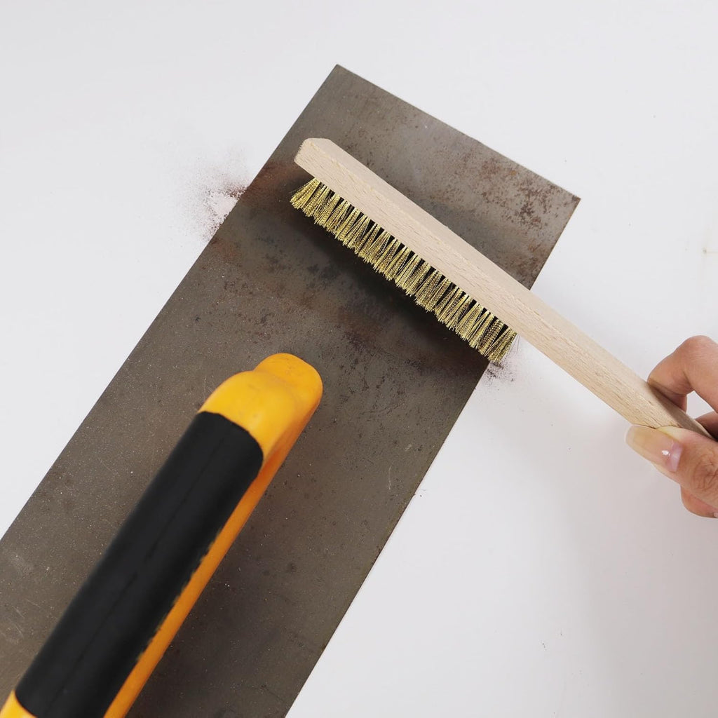 MAXMAN Brass Brush, Soft Brass Bristle Wire Brush for Cleaning Metal Rust, Welds, Home and Kitchen
