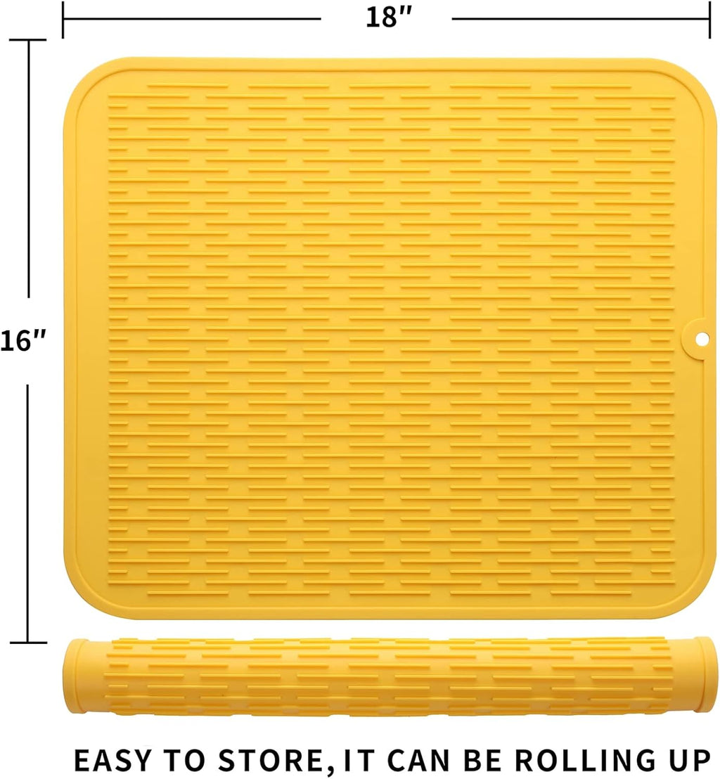 Silicone Dish Drying Mat for Multiple Usage,Easy clean,Eco-friendly,Heat-resistant Silicone Mat for