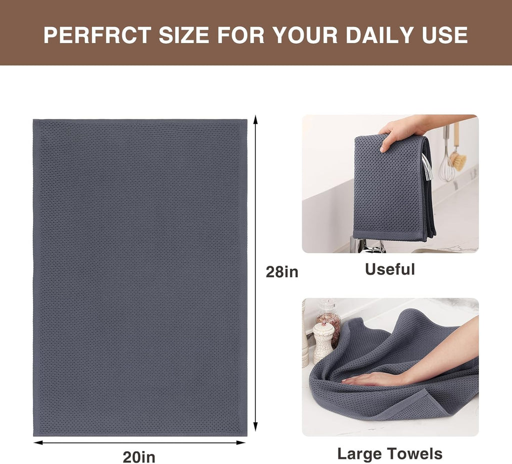 Homaxy 100% Cotton Oversized Waffle Weave Kitchen Dish Towels, Ultra Soft Absorbent Quick Drying
