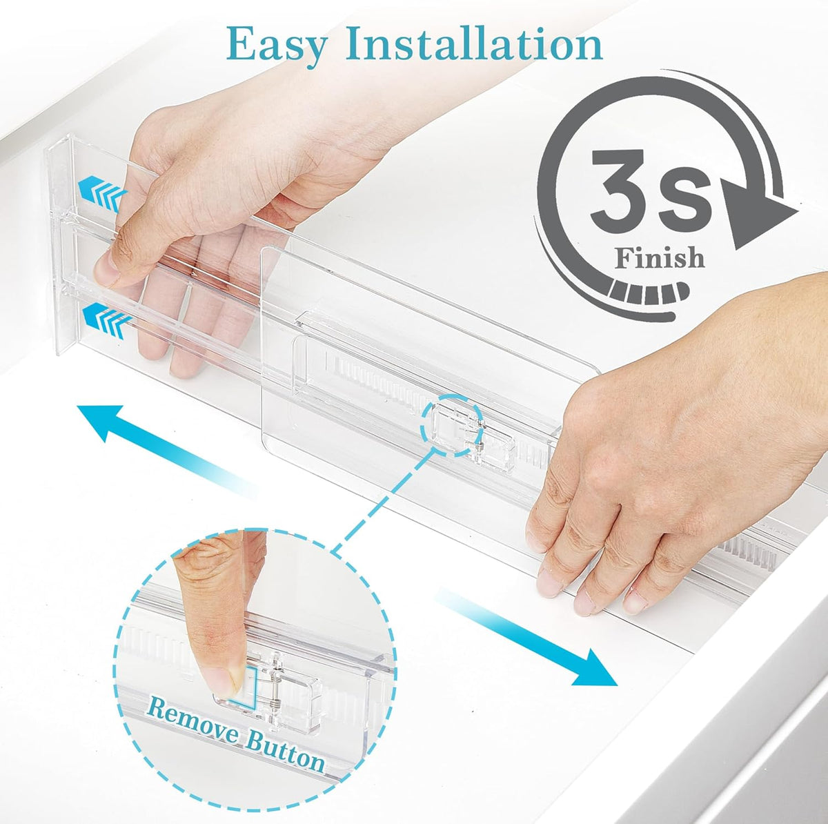 Vtopmart 14 Pack Drawer Dividers for Clothes, 4" High 10.2"-16.6" Adjustable Expandable Dresser
