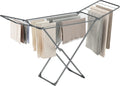 SONGMICS Clothes Drying Rack, Metal Laundry Drying Rack, Foldable, Space-Saving, Free-Standing
