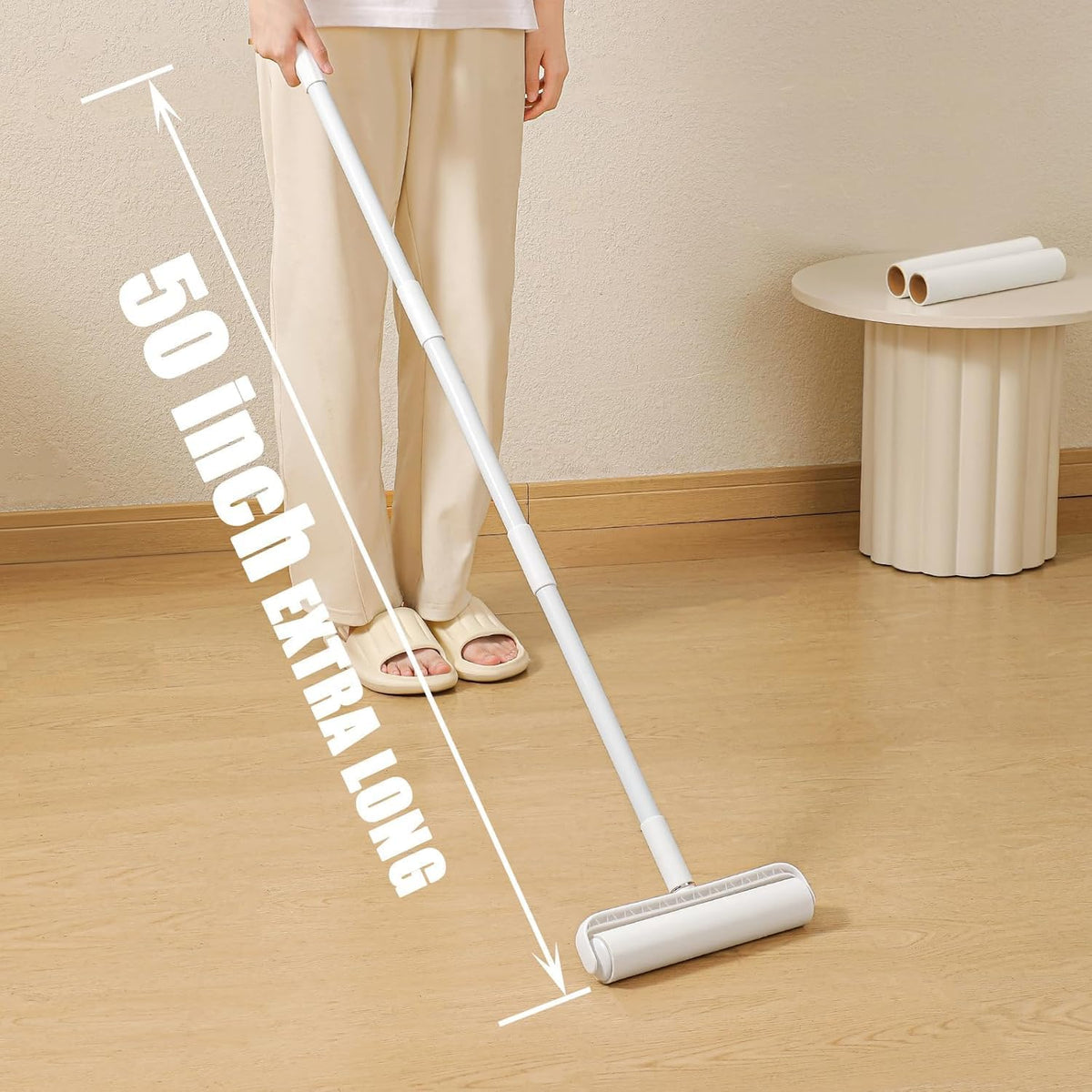 YHPDVI Lint Roller for Pet Hair – 7.5" Extra Wide Sticky Roller with 2 Refills & Long Handle |