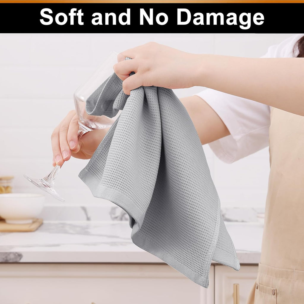 Homaxy 100% Cotton Waffle Weave Kitchen Towels - 6 Pack Soft and Absorbent Dish Towels - 16 x 26