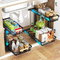 Under Sink Organizer, 2 Tier Under Sink Organizers and Storage, Metal Slide out Pull out Cabinet