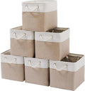 Mangata Canvas Storage Boxes, 9.8 Inch Cube Storage Bins Set of 6 for 10 Inch Cabinets, Fabric
