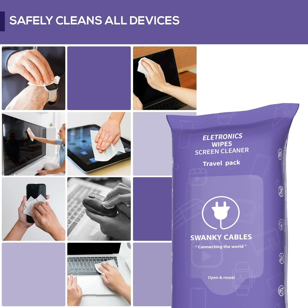 Screen Cleaner Wipes: Electronic Wipes for Screens - Computer Screen Wipes for Lens, Phone, Tv