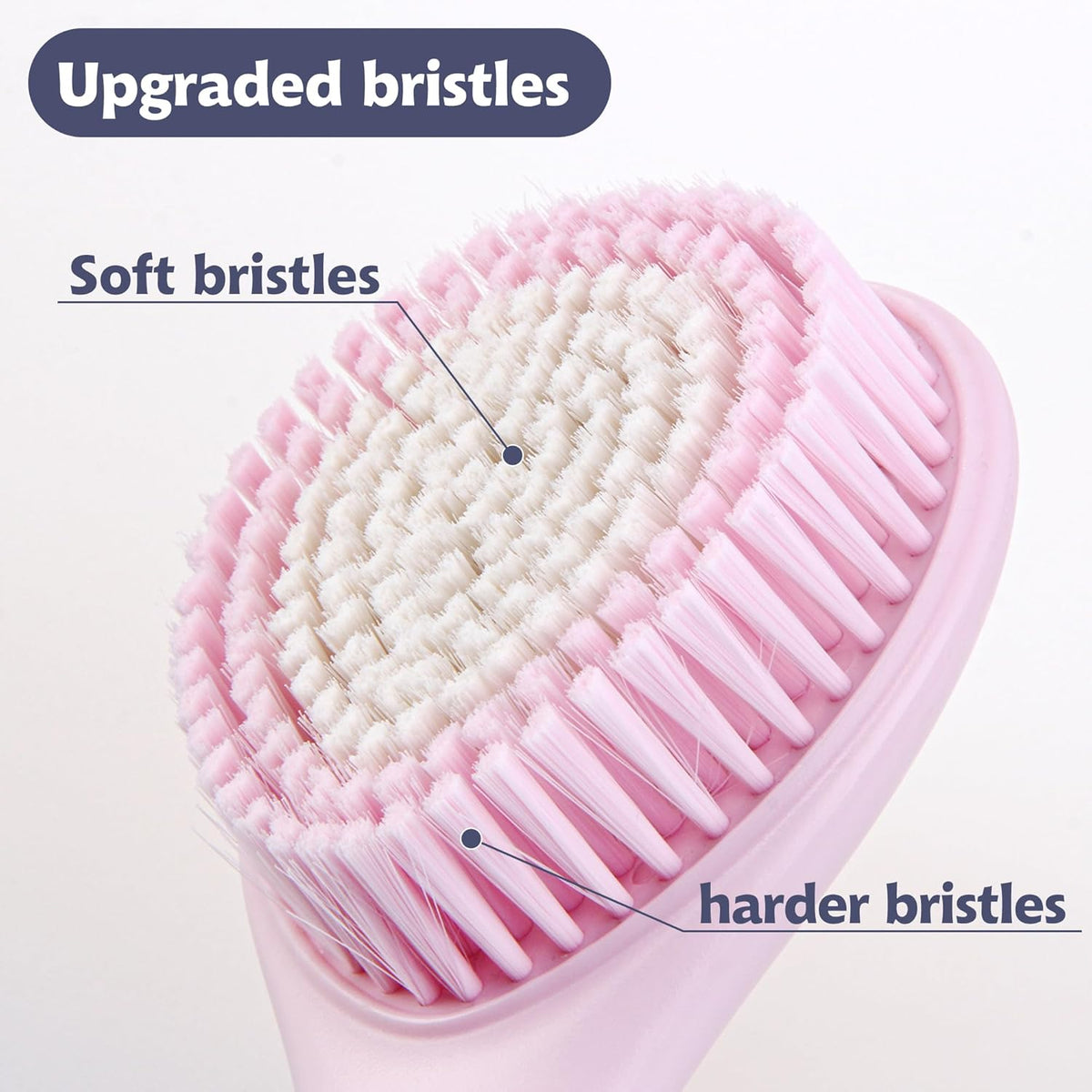 BEDELITE Back Bath Brush Long Handle for Shower of 2 - Soft Shower Brush for Men & Women,Back Brush