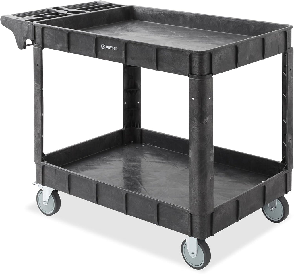 Dryser Utility Cart with Wheels, 46" x 25" Heavy Duty 550 lb. Capacity with Shelves - 2 Tier