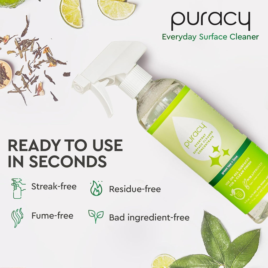 Puracy Multi-Surface Cleaner Spray - Plant-Powered Everyday Surface Cleaner - Natural All Purpose