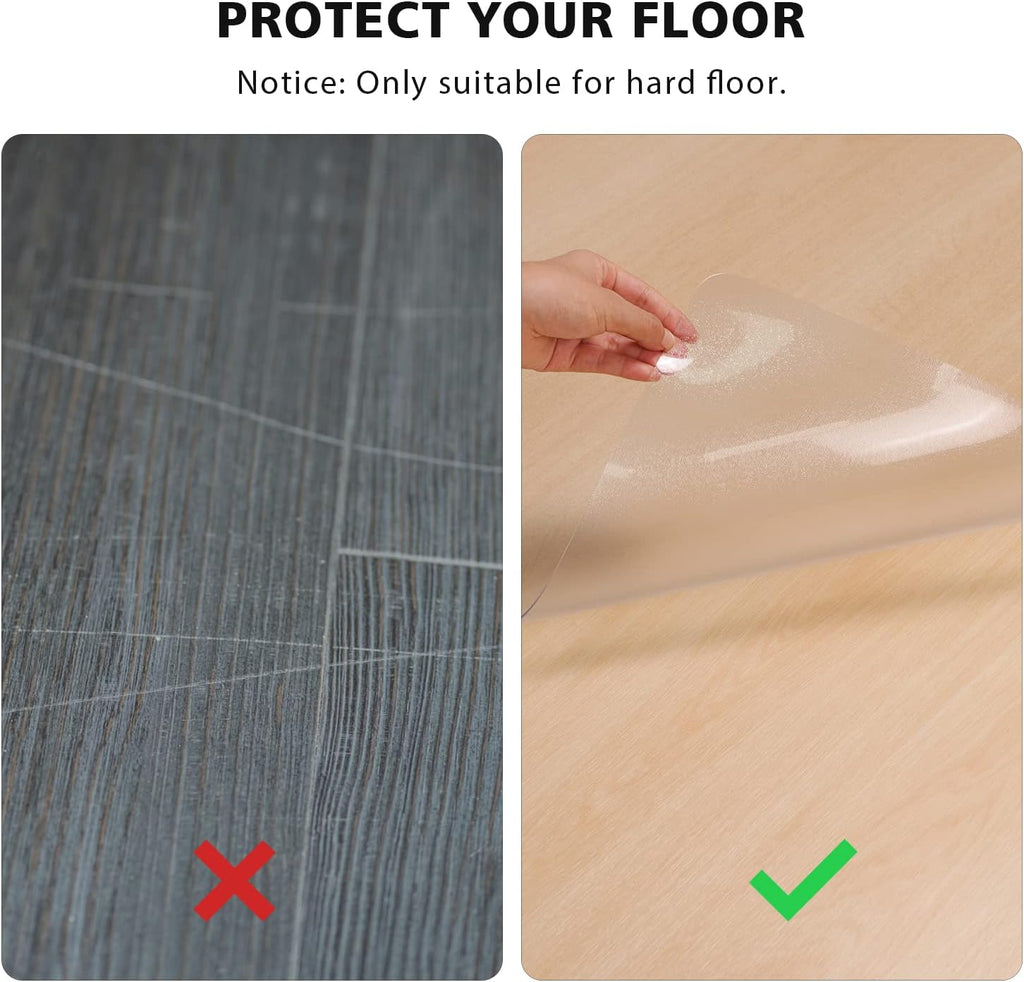 Floor Mats for Home, 8'×10' Clear Area Rug for Dining Room, Durable Non-Slip Hard Floor Living Room
