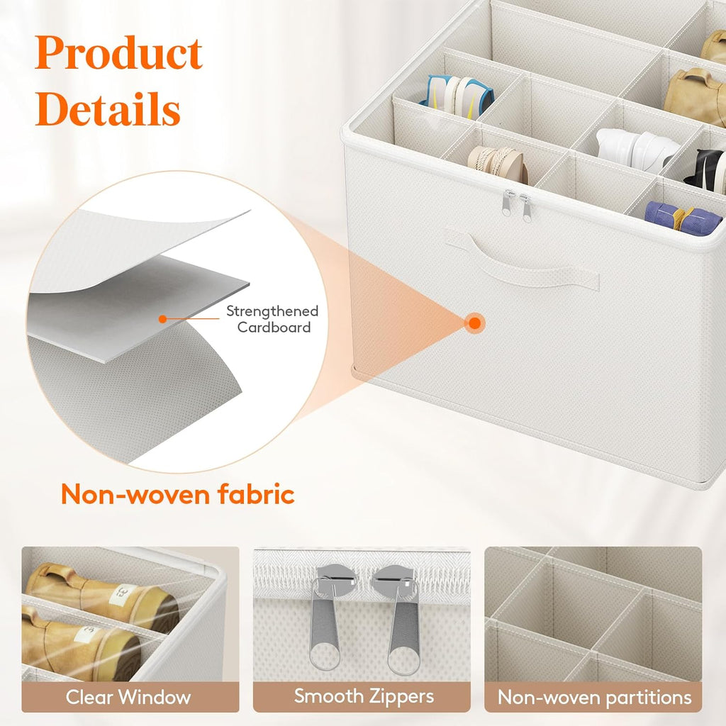 Lifewit Shoe Storage Organizer for Closet Fits 12-16 Pairs, Fabric Large Shoe Box Storage Container